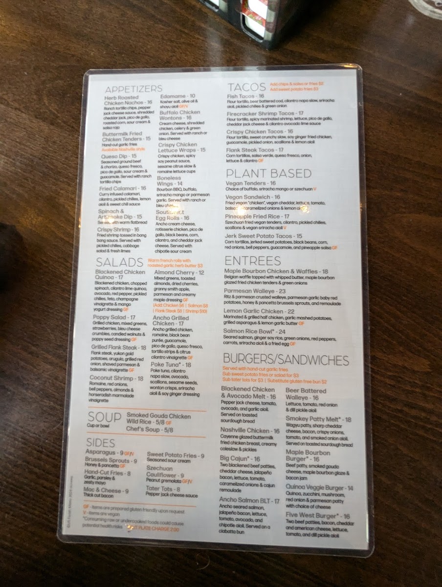 Five West Menu - Image 4
